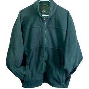 🍂L.L. Bean hunter green fleece zip up size L